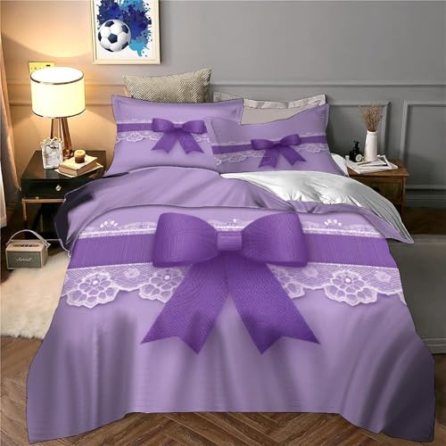 Linge de lit résistant infroissable fermeture éclair mandala violet