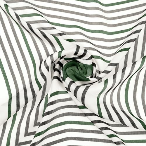Women Striped 27.6" Square Scarf, Contrast Color Satin Neckerchief Head Wrap Bandanas Neck Scarves4