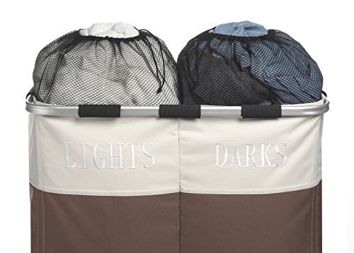 Whitmor Easycare Double Laundry Hamper - Lights And Darks Separator - Java #TOP4