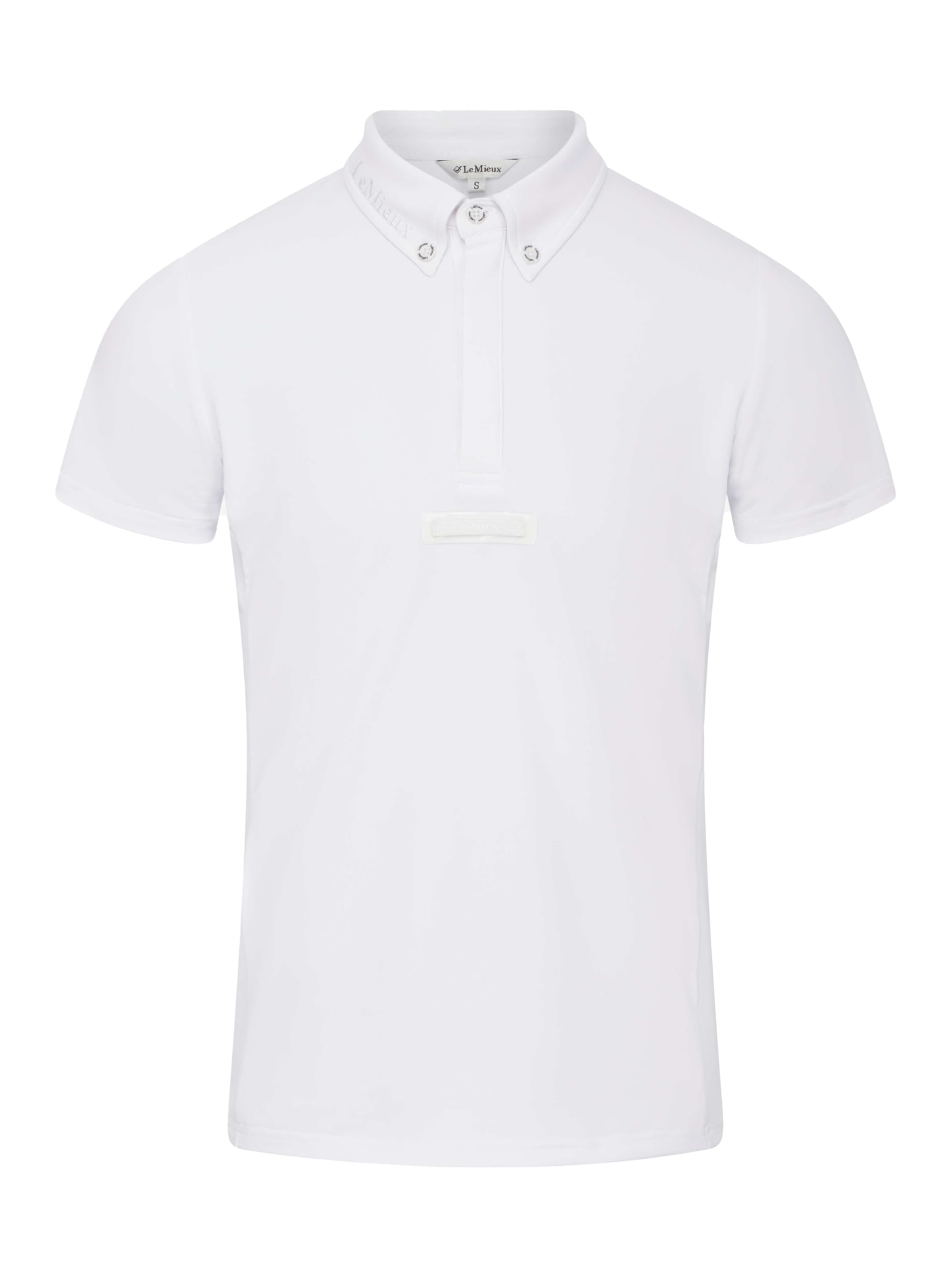 LeMieux Mens Short Sleeve Show Shirt - Equestrian Horse Riding Competition Shirt - White - Medium
