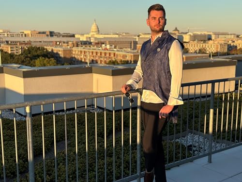 AOWOFS Men's Paisley Fashion Long Vest Casual Button Double Breasted Gothic Steampunk Waistcoat4