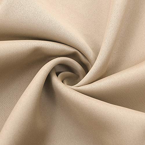 Image of DWCN Beige Blackout Curtains Room Darkening Grommet Thermal Insulated Light Blocking W 38 x L 63 Inch Length Curtain Panels for Bedroom Living Room, Set of 2 Thick Panels