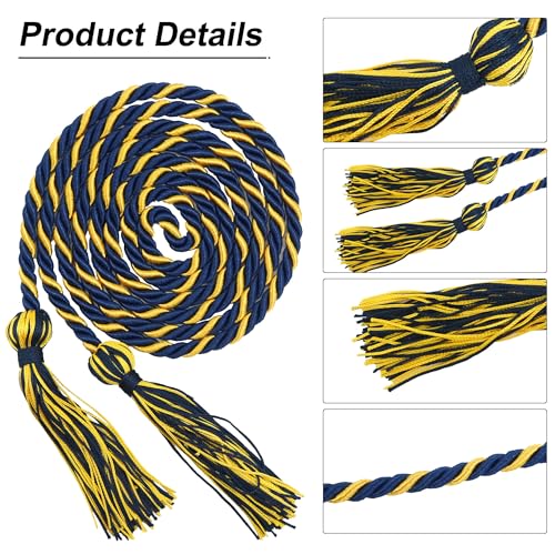Image of GraduationMall Graduation Honor Cord 68 inch NavyGold