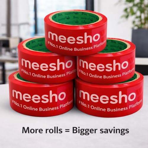 Image of Meesho Packing Tape 65 Meter x 48 mm 2 Inch Printed BOPP Packing | JPPL Meesho Packing Tape 65 Meter x 48 mm 2 Inch Printed BOPP Packing Material for E-Commerce Shipping and Small