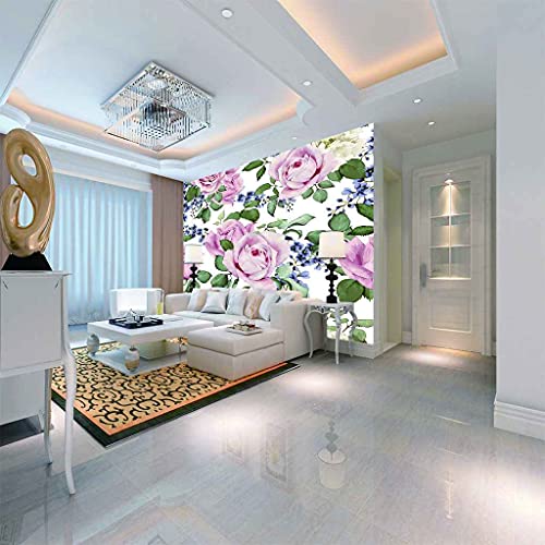 Impression d'art moderne avec le papier peint canevas 3D rose HD - 5