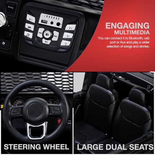 Image of Baybee Rampage India's Biggest 4x4 Battery Operated Jeep Car for Kids, 2 Seater Ride On Toy Car with Music & LED Light | Electric Jeep for Kid to Drive 3 to 10 Year, Weight Capacity 80kg (Black)