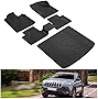 KIWI MASTER Floor Mats & Cargo Liners Set Compatible for 2014-2023 Jeep Cherokee Accessories Slush Liners Black All Weather Protector (Not Grand Cherokee)
