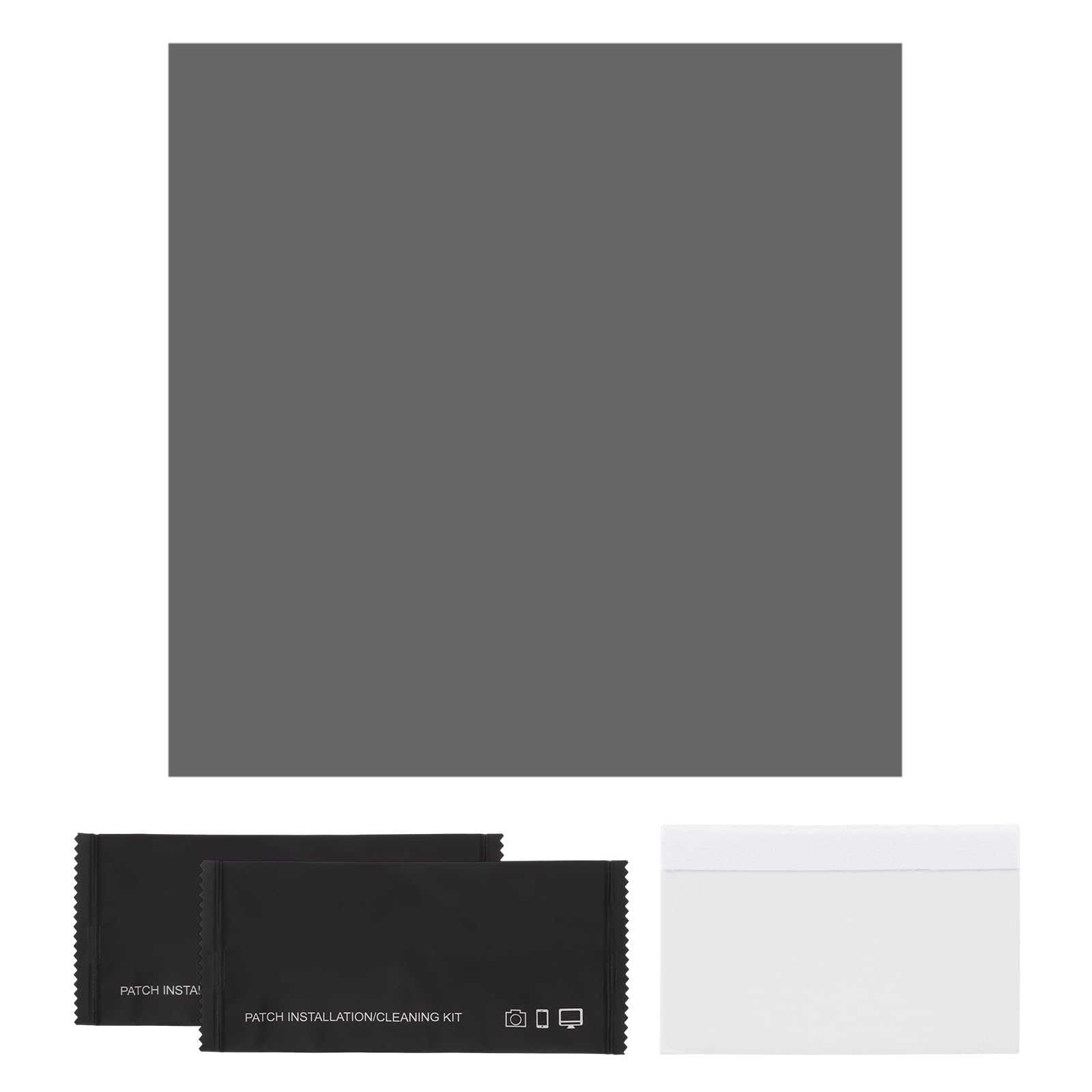 sourcing map Polarized Film, 7 x 7 Inch Universal Adhesive Polarized Sheets Linear Polarizing Filter with Cleaning Kit Scraper for LCD Screen Repair Physics Education (180x180mm)