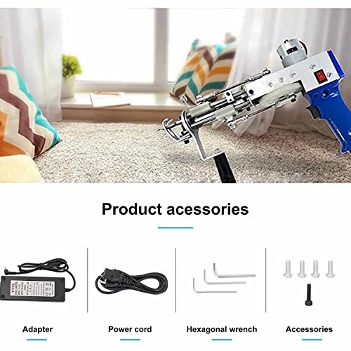 2-in-1 tapijt tuftpistoolmachine, gesneden pool en lussenpool tapijt tuftpistool elektrische tapijtweefmachine, efficiënte handheld breiendeken pistool starterkit 100V-240V - Image 7