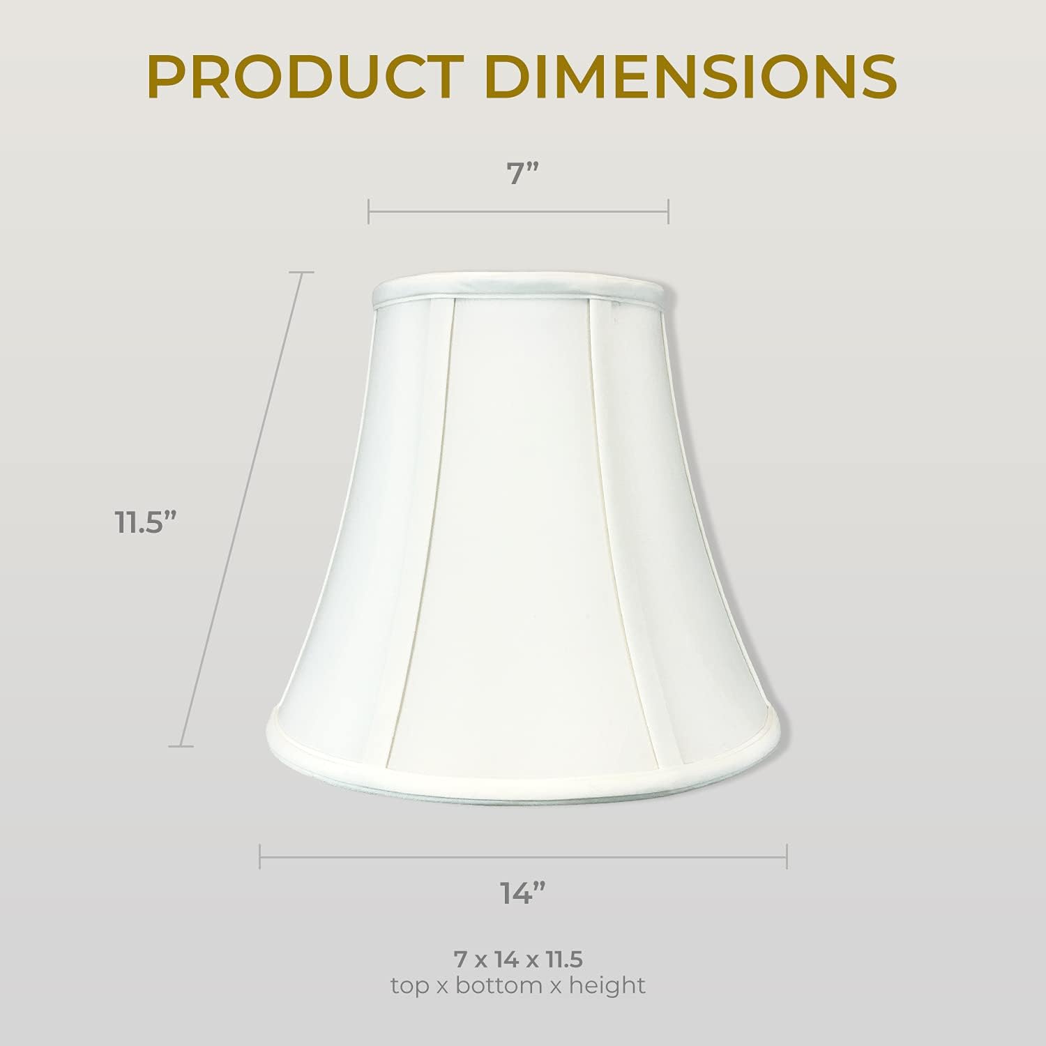 White Silk Bell Lamp Shade with Rust-Resistant Metal Frame