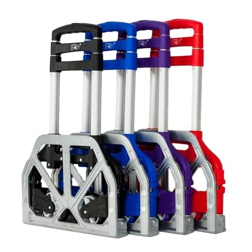 FCH Folding Hand Truck Aluminum Portable Folding Hand Cart 165lbs Capacity Hand Cart and Dolly Ideal for Home, Auto, Office,Travel Use,Black