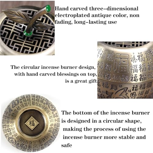 Nature-Inspired Incense Holder Burner - Zinc Alloy Ash Catcher for Cone & Coil Incense, Portable Meditation Ritual Decor with Orb Design, Yoga & Spiritual Space Essential — view 4
