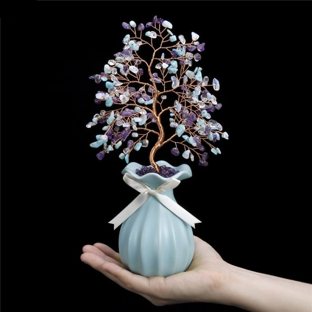 Bonsaï Feng Shui en pierres naturelles pour déco salon et bureau