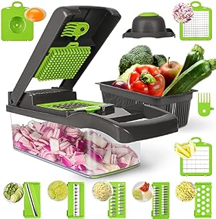 Vegetable Chopper, 14 in 1 Mandoline Vegetable Slicer, Food Chopper for Potato Onion Salad Fruit Veg Cutter, Manual Vegetable Dicer Fruit Dicing Machine, Kitchen Multifunctional Vegetable Cutter