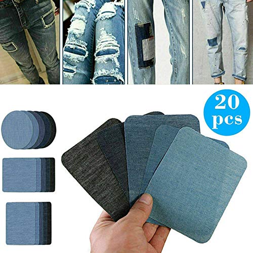 Homesen Suprimentos e gadgets de bricolage 20Pcs Iron-on Patches Jean Patches Denim Fabric Patches N