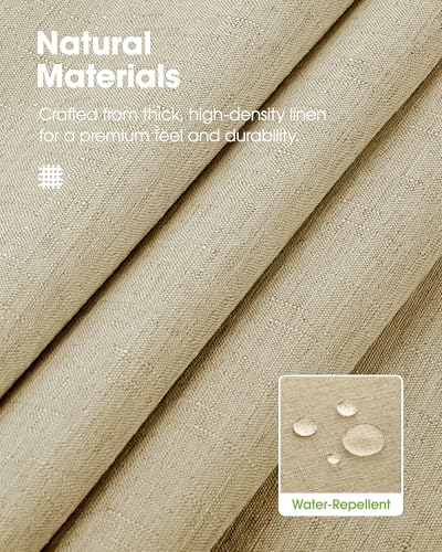 Pureegg Rectangle Linen Tablecloth Waterproof & Stain Resistant, Wrinkle-Free Table Cloth Adds Elegance and Protection, Ideal for Dining, Party, Wedding and Outdoor, 52 x 70 Inch, Beige - Thumbnail 4