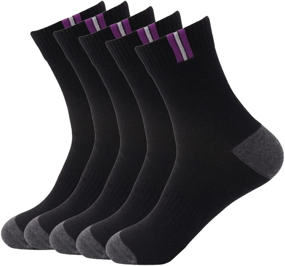 5 Pairs Men's Socks Cotton Sports Socks Plus Size Business Socks Large(C)