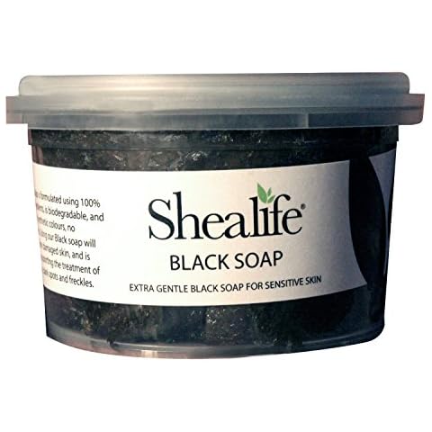 250g Tub of African Black Soap, traditionally made using Unrefined Shea Butter, Cocoa Pod Ash, & Virgin Coconut Oil. Contains No SLS, Detergents & Parabens. Ideal for very Sensitive Skin types, supplied direct by Shea Life Skincare. 250g Tub Cover
