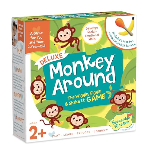 Image of Peaceable Kingdom Deluxe Monkey Around First Game for Toddlers Interactive Play with Parent Ages 2+