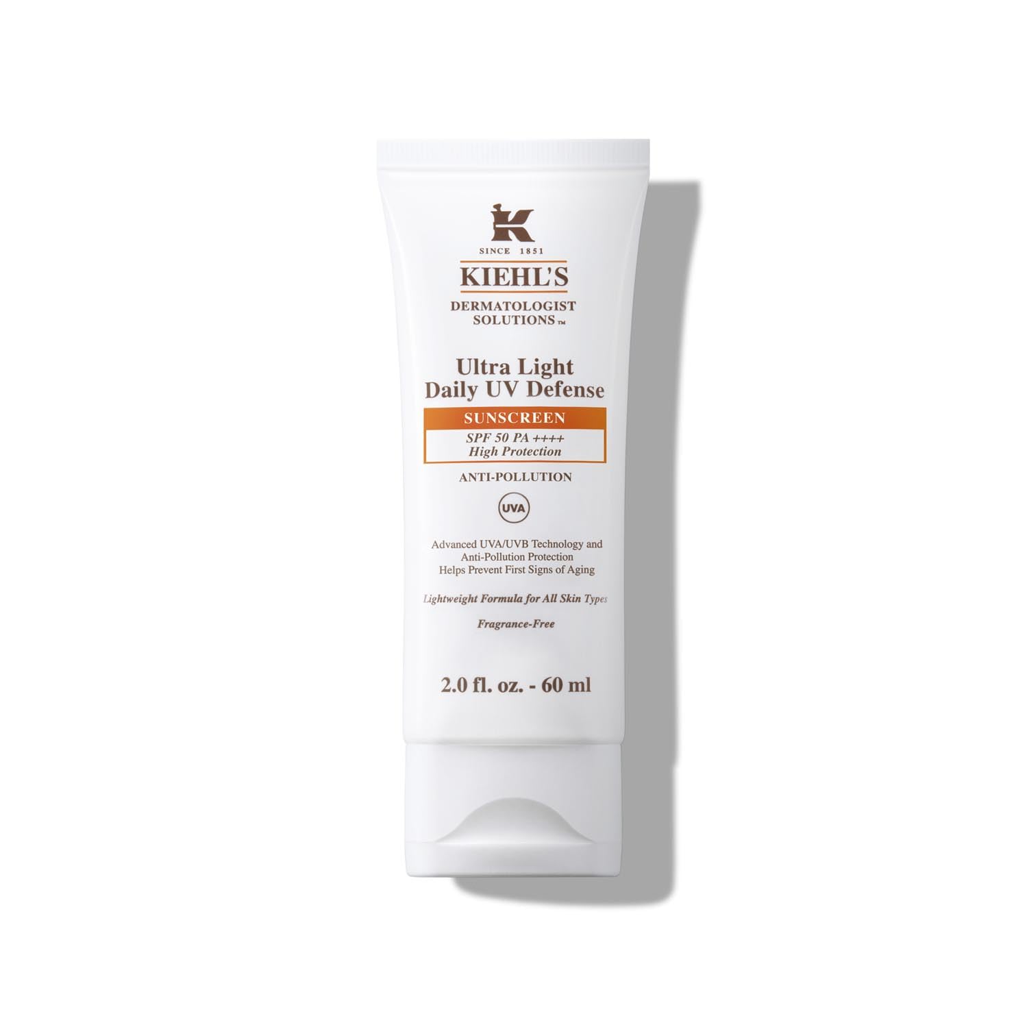KIEHL'S Ultra Light Daily UV Defense SPF 50, hochwirksame Anti-Aging-Gesichtspflege mit LSF 50, Gesichtslotion mit hohem Lichtschutzfaktor, für langanhaltend jugendliche Haut