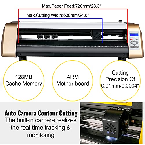 Vevor Vinyl Cutter Machine, 720Mm Cutting Plotter, Automatic Camera Contour Cutting 28 Plotter Printer With Servo Motor & Stand Vinyl Cutting Machine Adjustable Force And Speed For Sign Making #TOP2