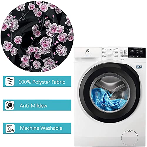 Rideau de douche polyester KnSam 180x200cm lavable imprimé fleurs roses - 6