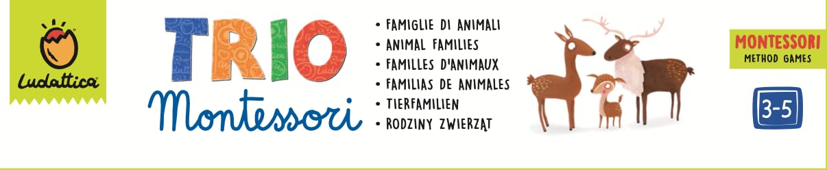 Ludattica | JUEGOS MONTESSORI | Trio Montessori: ¡Descubre las familias de animales con el método Montessori! | Juego educativo 3-5 años | Primeros rompecabezas | Made in Italy