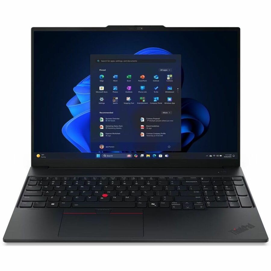 Image of Lenovo ThinkPad E16 Gen 4 21Y4004RUS 16 inch Copilot+ PC Notebook - WUXGA - 60 Hz - AMD Ryzen AI 5 Ryzen AI 300 Series 330-16 GB - 256 GB SSD - English Keyboard - Black - AMD Chip - 1920 x 1200 - Window