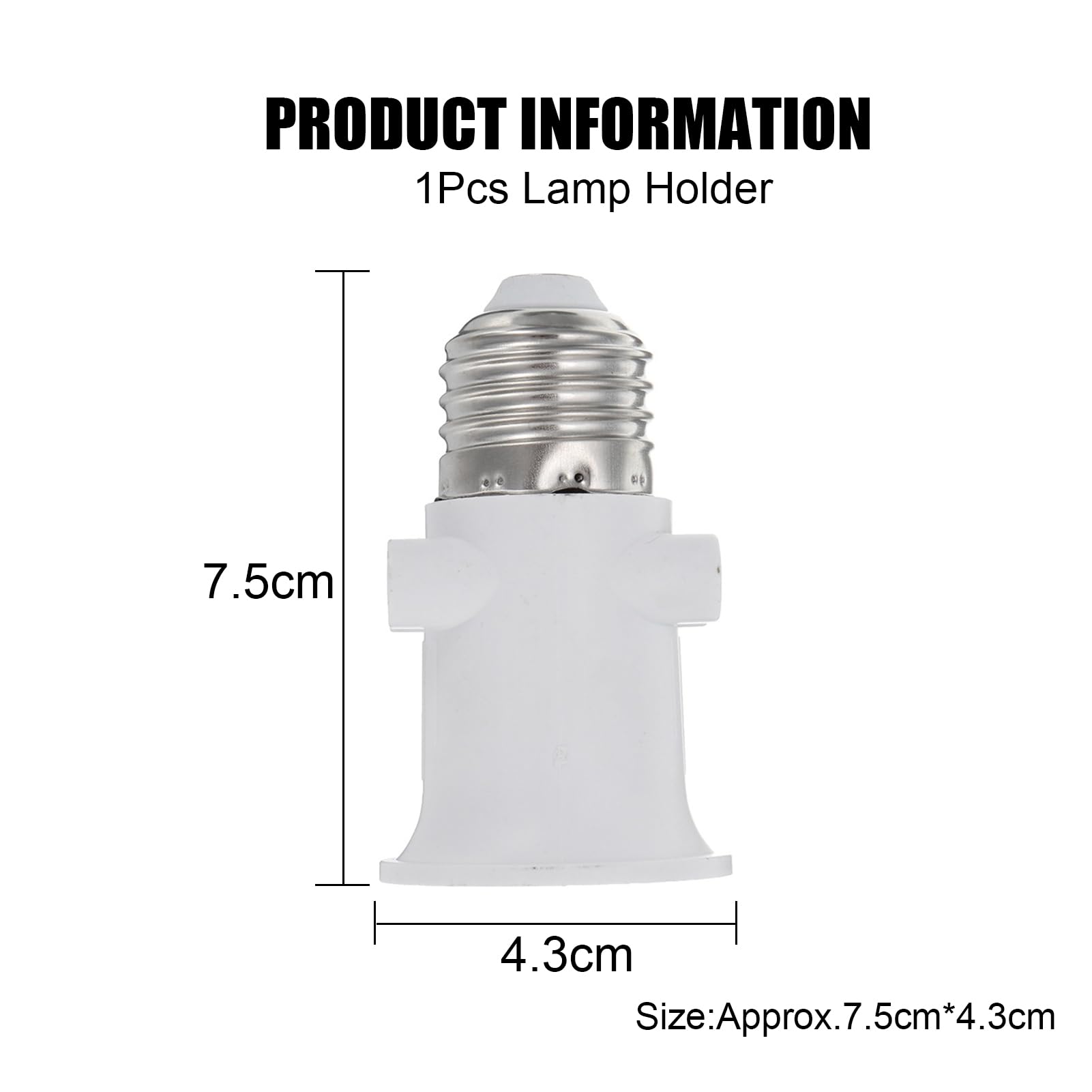 Casquillo - Adaptador de zócalo Casquillo e27, Base de zócalo LED, casquillo de lámpara E27,Casquillo Adaptador Eléctrico con Enchufe, Conversión a Zócalo de alimentación y Zócalo E27.