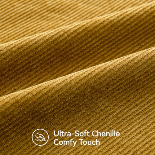 Image of a moment Pack of 2 Decorative Chenille Throw Pillow Covers with Twill Cushion Covers for Sofa Living Room Couch Bed 26x26 Inch,Yellow