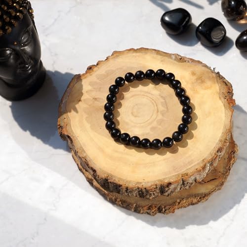 Ultimate Protection Bracelet - Handmade Natural Black Obsidian Bracelet - Gemstone 8mm Round Beads Natural Stone Yoga Bracelet - Boho Stone Stretch Bracelet3
