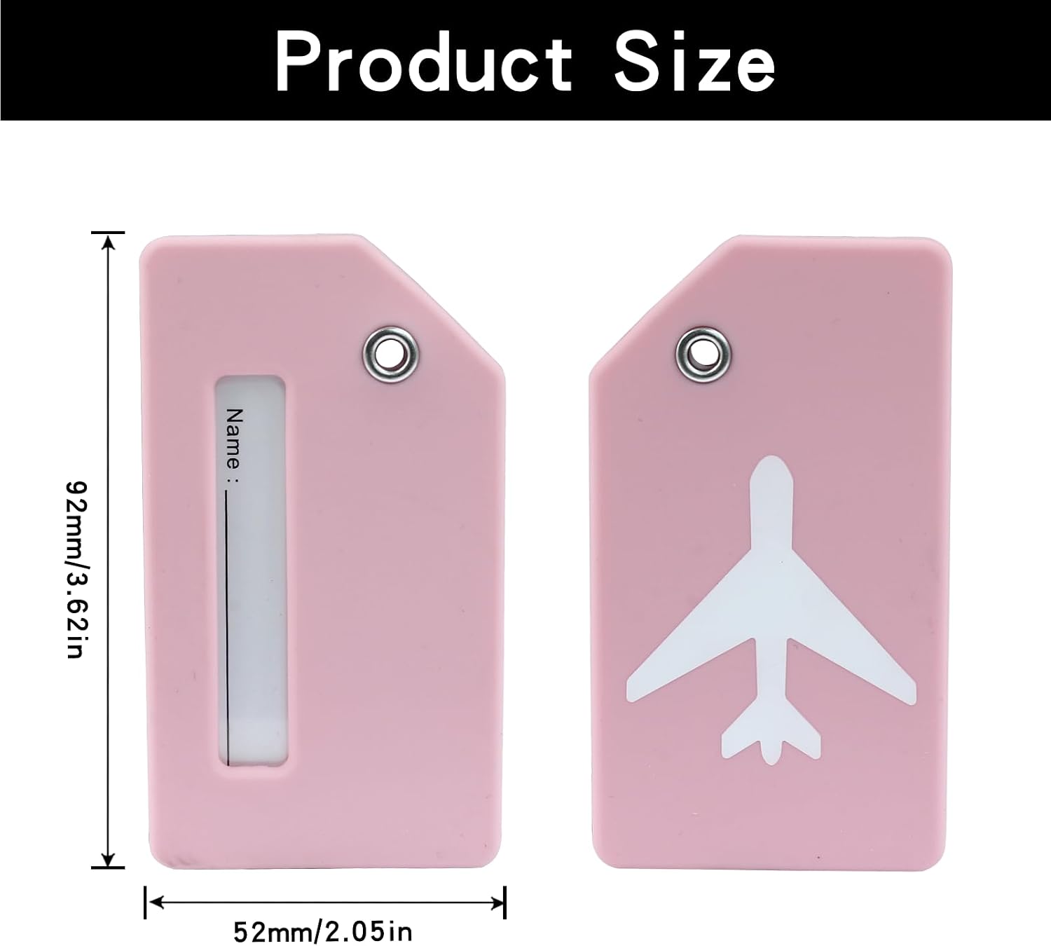 4 Pcs Silicone Luggage Tag with Name ID Card, Pink Baggage Handbag School Bag Suitcase Labels, Perfect for Quickly Spotting Your Luggage Suitcase