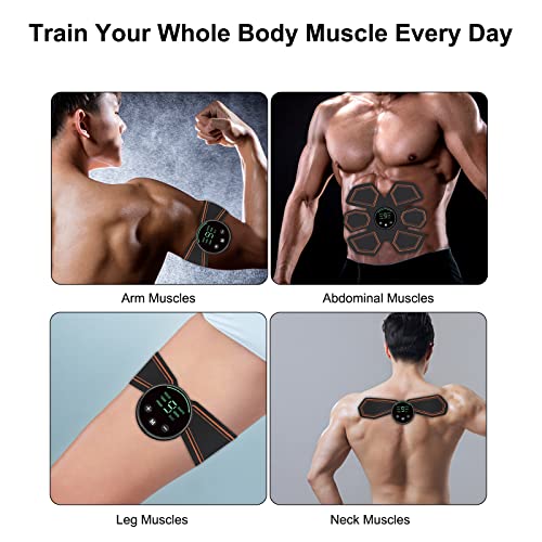 fengny Smart Abs Stimulator Toner Muscular Abdominal Treinador Muscular Abs 6 Modos 9 Níveis Intensi