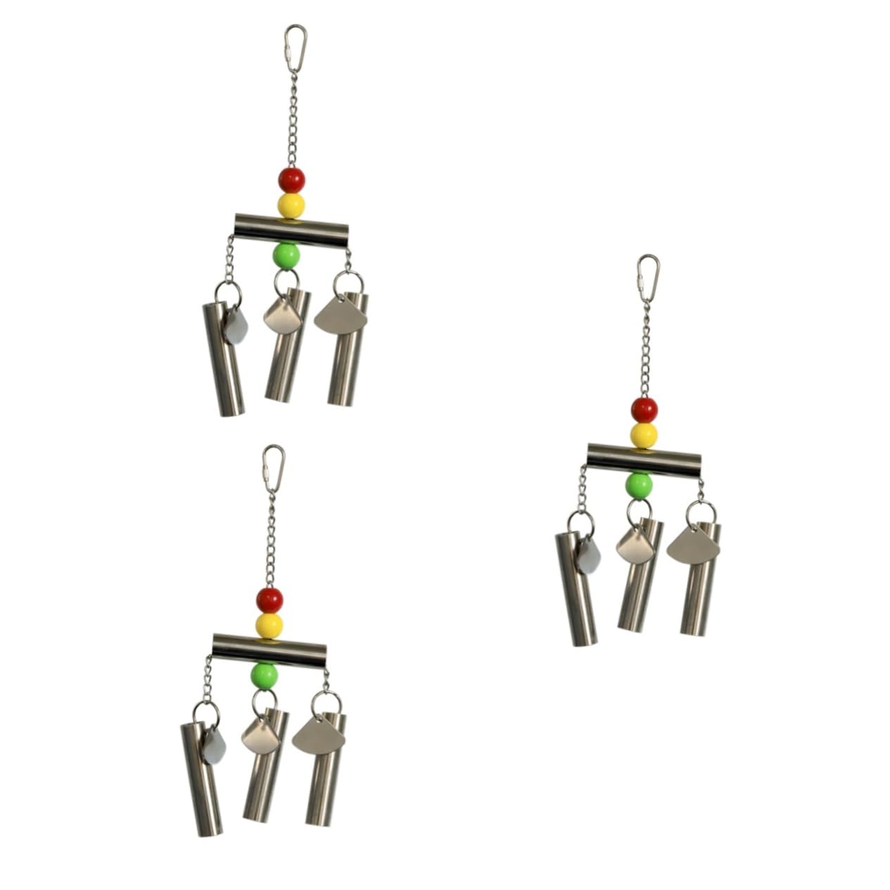 FRCOLOR 3stücke Vogelspielzeug Mit Glocke Für Mittelgroße Und Große Papageien Und Eichhörnchen Zufällig Gefärbten Perlen Für Käfigspiele