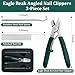 Eagle Beak Beveled Nail Clippers, Upgrade Stainless Steel Wide Jaw Opening Anti-Splash Nail Clipper Set of 3-Piece, Long Handle Angled Head Toenail Clippers for Ingrown & Thick Toenails, for Men Women