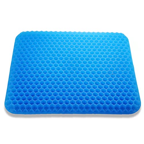 Kanglesdip Gel Seat Cushion - Non-Slip Orthopedic Gel & Coccyx Cushion for Tailbone Pain - Office Chair Wheelchair Car Seat Cushion - Sciatica & Hemorrhoid Relief (Blue)