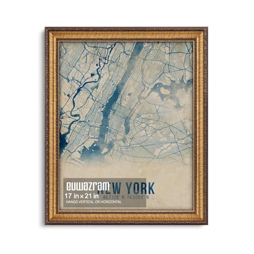 euwazram 17x21 Classic Gold Picture Frame - Single Frame 17 x 21 Ornate Vintage Poster Frame for Wall Decor & Gallery Walls