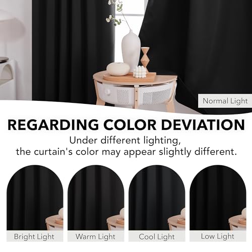 image for Deconovo Blackout Curtains 84 Inches Long, Black Blackout Curtains for