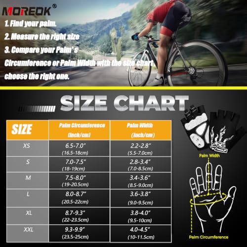 Image of MOREOK Shock-Absorbing Breathable Biking Cycling Gloves Half Finger Outdoor Sport Bicycle Gloves Mountain Road Bike Riding Gloves for Men and Women