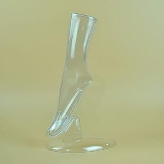 ZHONGJIUYUAN 1 Set Unisex Transparent Feet Mannequin Plastic Stand Socks Display Torso Hollow