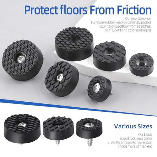 Glarks 32Pcs Screw-On Rubber Feet Set - Image 4