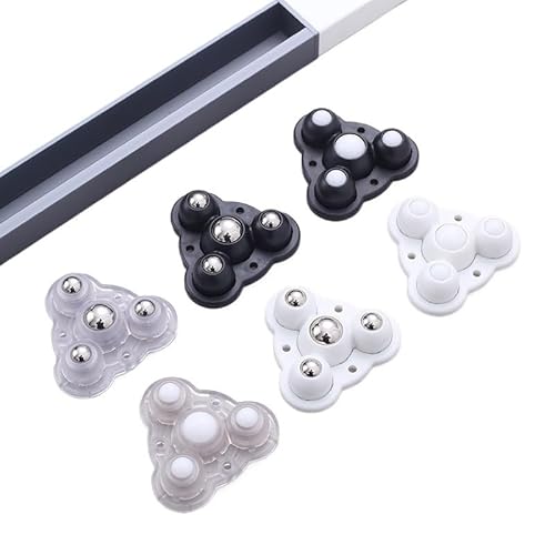 VCALDGFZ New 4Pcs Self Adhesive Type Mute Ball All Wheel 300Kg 4 Beads Furniture Casters Wheels Stainless Steel 360° Rotation(White Nylon)
