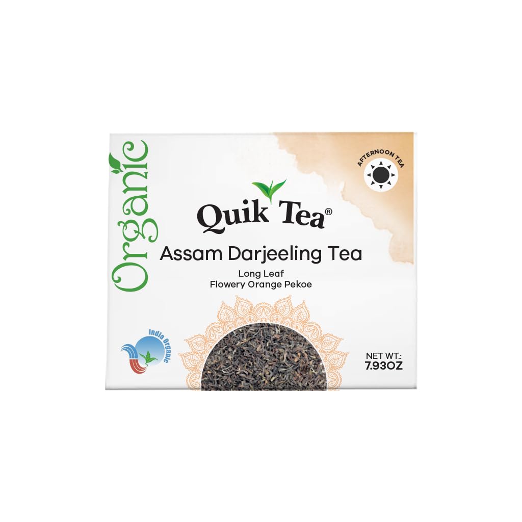 - QuikTea Premium Organic Assam & Darjeeling – Antioxidant Rich And Bold Himalayan Black Tea With Delicate Floral Notes – 225g Of Uplifting Wellness