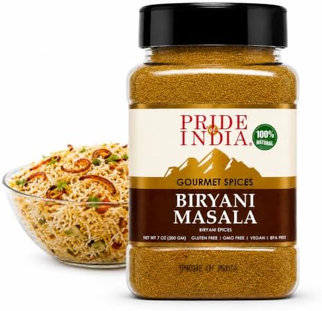 Biryani Masala, 7 oz | Authentic Indian Spice Blend for Chicken, Mutton, Lamb & Vegetable Biryani | Restaurant Style Gourmet Rice Seasoning | 13 Spice Blend | Great for Layered Pilaf & Dum Biryani | Gluten Free, Vegan