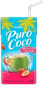Puro Coco Água De Coco Saborizada 180Ml Morango