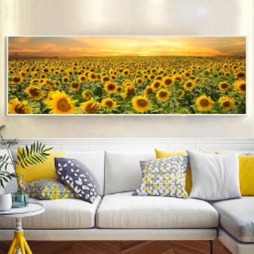 Décoration de la maison champ de tournesols sur toile de 165 cm sans cadre