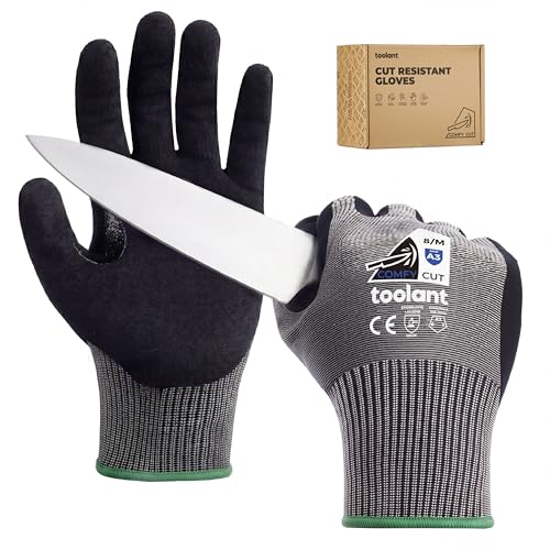 Image of toolant ComfyCut A3 Cut Resistant Work Gloves, ANSI & EN388 Certified Protection with Superior Comfort, Fiberglass-Free, Touchscreen & Flexible Grip, for Fishing, Gardening, DIY, Assembly, Medium