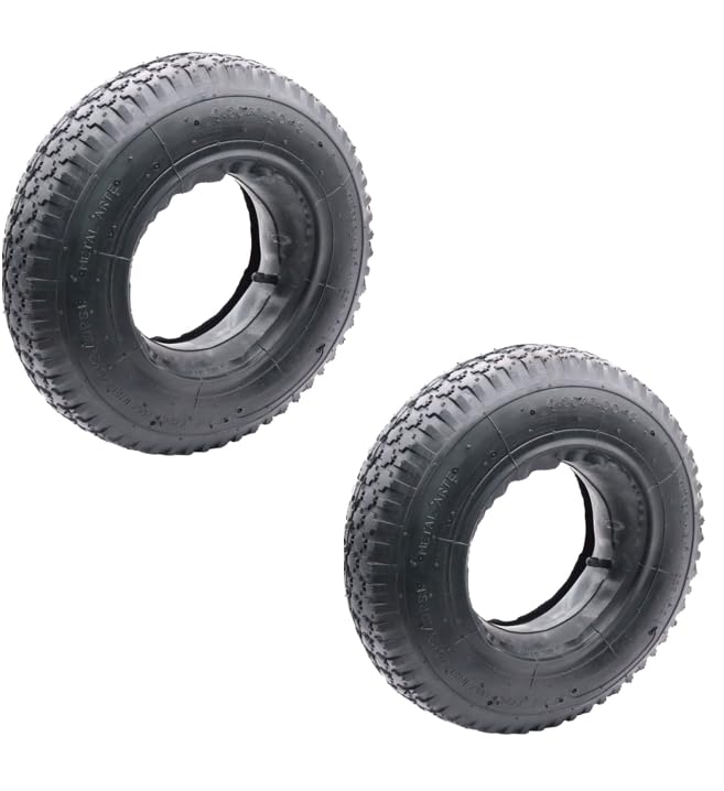 SECURA 2x Schubkarre Reifen mit Schlauch Mantelreifen Ersatzreifen 16x4.00-8 TR13