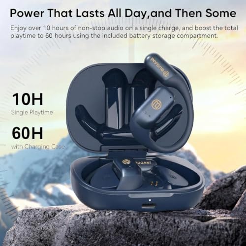 BUGANI Open Ear Headphones, Bluetooth 5.4 Wireless Earbuds with 60H Playtime, ENC Noise Cancelling Mic for Clear Calls, IPX5 Waterproof Sports Earphones for Running Workout Cycling - image 3