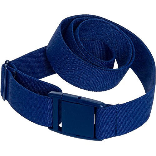 Womens Invisible Belt - Elastic Adjustable No Show Web Belt by Silver Lilly (Navy, 14+)